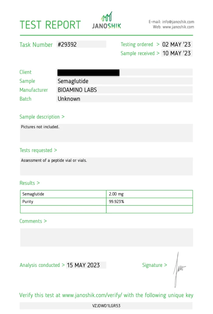 Semaglutide 2MG BioAmino Labs